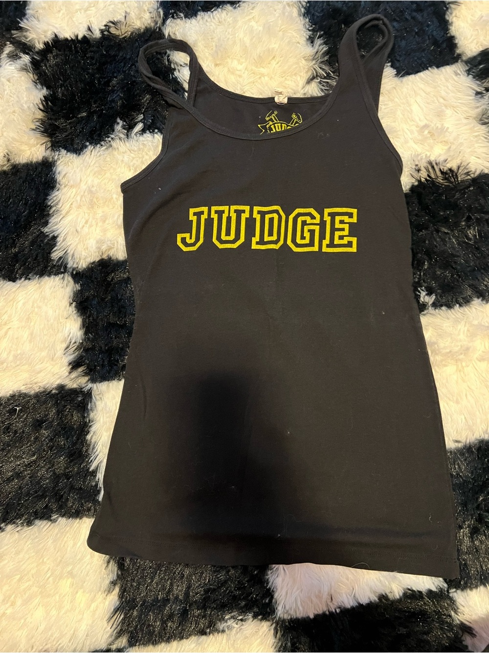 Vintage! "JUDGE" Band Tank Top- Yellow Lettering
